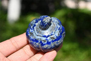 1.9'' Natural Lapis lazuli pumpkin，Pumpkin Skull，Crystal Healing，Halloween pumpkin Decoration，Halloween Gifts Carving，Crystal Gifts 1PC