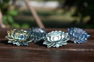 1.3'' Hand carved Natural Labradorite Lotus , Quartz Crystal，Chakra Reiki healing，Crystal Lotus，Crystal gift，Crystal ornament 1PC