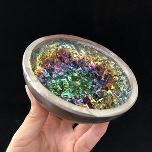 1PC Bismuth Ore Bowl,Quartz Crystal Bowl ,Crystal Sculpture,Collection,Crystal Gift,Crystal Carved,Mineral Specimen,Reiki Healing