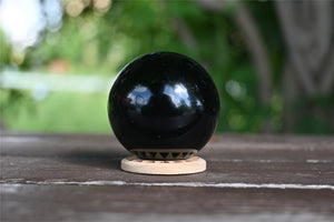 40mm+ Natural Obsidian Sphere,Quartz Crystal Ball，Crystal sphere,Polishing Obsidain ball by hand，Crystal Healing Divination ball Gift 1PC