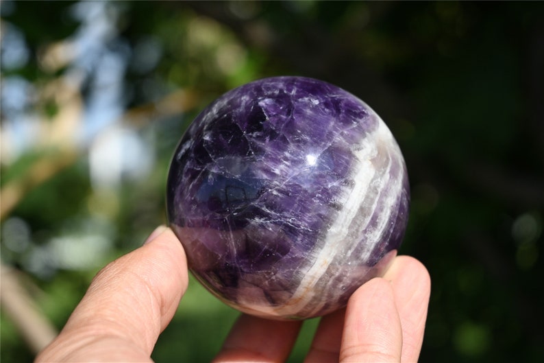 50mm+ Natural Dream amethyst ball，Crystal ball，Crystal decor，Quartz Crystal Ball，Amethyst ball，Crystal Healing Divination ball Gift 1PC