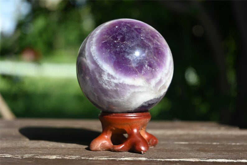 50mm+ Natural Dream amethyst ball，Crystal ball，Crystal decor，Quartz Crystal Ball，Amethyst ball，Crystal Healing Divination ball Gift 1PC