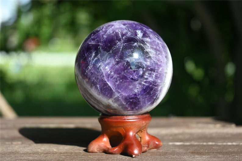 50mm+ Natural Dream amethyst ball，Crystal ball，Crystal decor，Quartz Crystal Ball，Amethyst ball，Crystal Healing Divination ball Gift 1PC