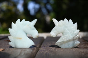 2" Natural Carved Amazonite Unicorn，Crystal unicorn，Carved unicorn，Carved unicorn，Amazonite skull，Quartz Crystal，crystal skull healing
