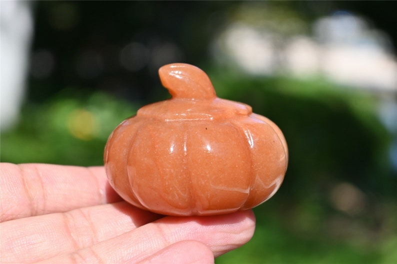 1.9'' Natural Yellow aventurine pumpkin，Pumpkin Skull，Crystal Healing，Halloween pumpkin Decoration，Halloween Gifts Carving，Crystal Gifts