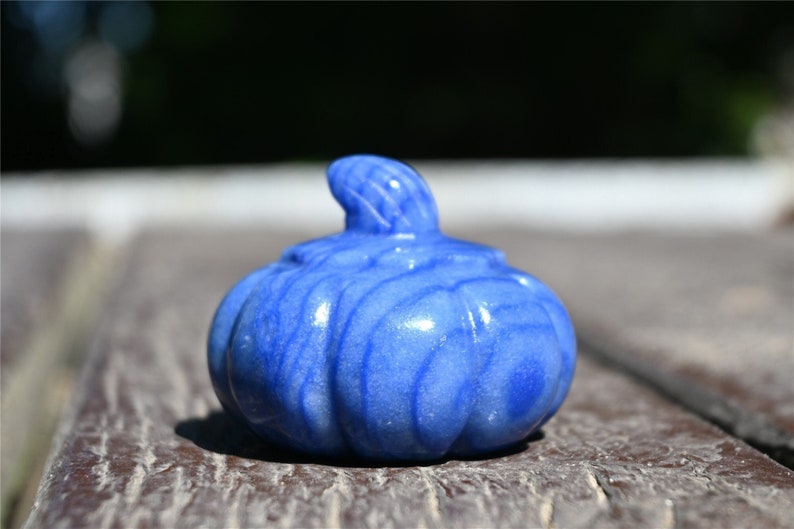 1.9'' Natural Blue aventurine pumpkin，Pumpkin Skull，Crystal Healing，Halloween pumpkin Decoration，Halloween Gifts Carving，Crystal Gifts 1PC