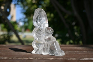 2.7'' Natural Carved Clear quartz Fairy Butterfly skull，Crystal Butterfly，Quartz Crystal，carved Butterfly，Crystal ornament，Crystal Healing