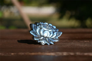 1.3'' Hand carved Natural Labradorite Lotus , Quartz Crystal，Chakra Reiki healing，Crystal Lotus，Crystal gift，Crystal ornament 1PC