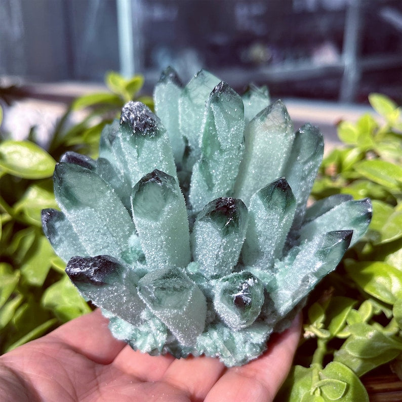 400G-500G+Nature Green Quartz Crystal Cluster, Crystal VUG,Crystal Healing,Mineral Specimen,Home Decoration,Reiki Healing,Crystal Gifts
