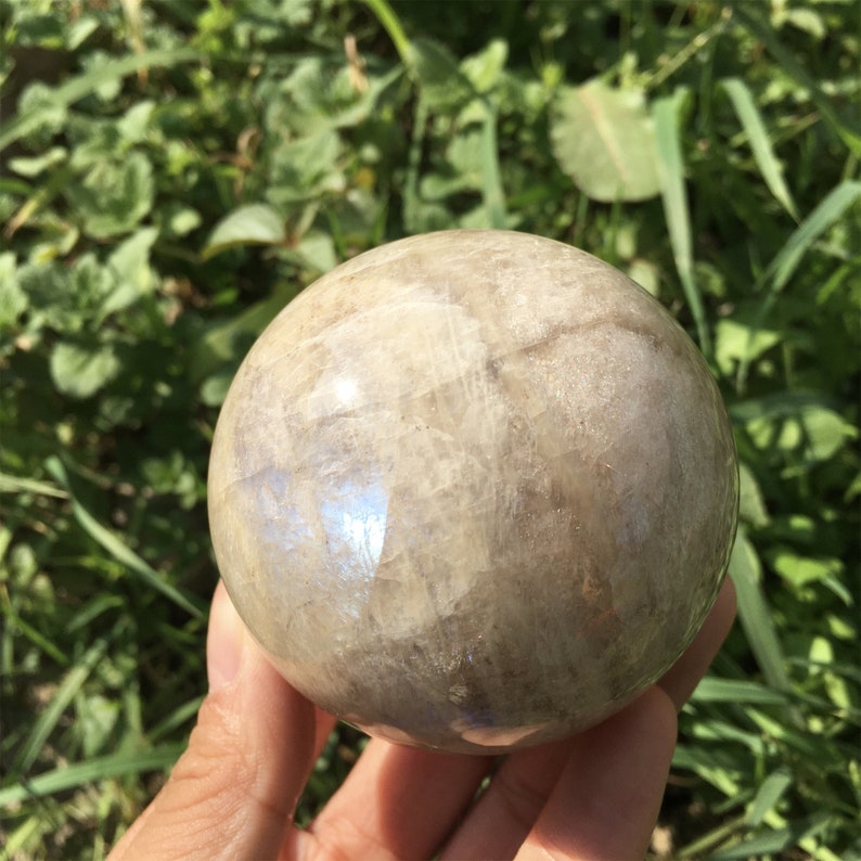 1PC 60mm+ Blue Flash Moonstone Sphere,Quartz Sphere,Crystal Ball,Crystal Healing,Crystal Collection,Divination Ball,Prophecy Ball 300g+