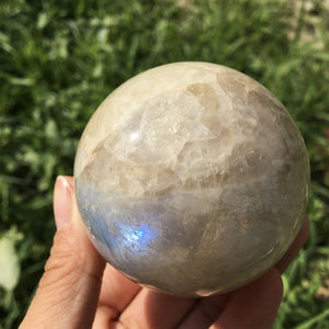 1PC 60mm+ Blue Flash Moonstone Sphere,Quartz Sphere,Crystal Ball,Crystal Healing,Crystal Collection,Divination Ball,Prophecy Ball 300g+