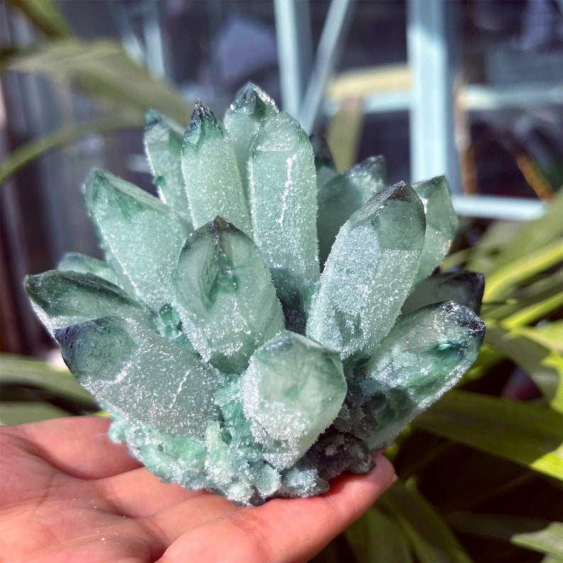 400G-500G+Nature Green Quartz Crystal Cluster, Crystal VUG,Crystal Healing,Mineral Specimen,Home Decoration,Reiki Healing,Crystal Gifts