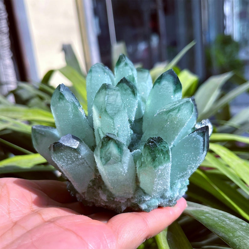 400G-500G+Nature Green Quartz Crystal Cluster, Crystal VUG,Crystal Healing,Mineral Specimen,Home Decoration,Reiki Healing,Crystal Gifts
