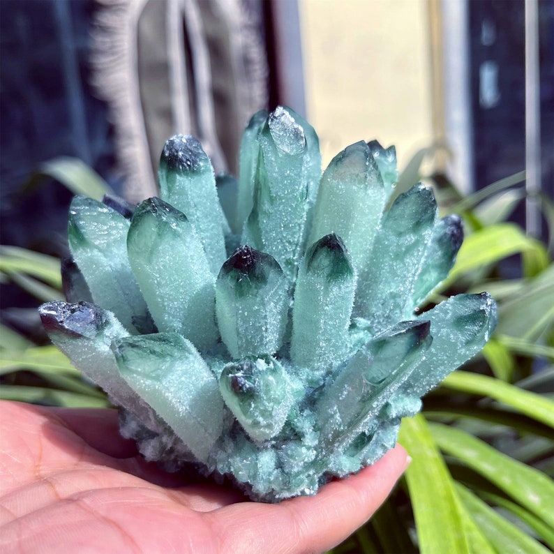400G-500G+Nature Green Quartz Crystal Cluster, Crystal VUG,Crystal Healing,Mineral Specimen,Home Decoration,Reiki Healing,Crystal Gifts