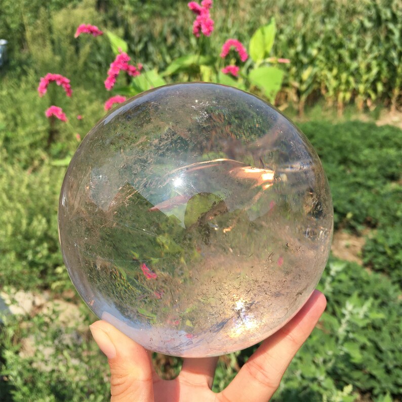 120mm Natural Clear Quartz Crystal Sphere,Quartz Crystal Ball,Mineral Specimen,Reiki Healing,Crystal Gifts,Divination Ball,Prophecy Ball
