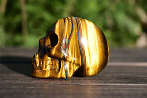 2'' Natural Carved Tiger' eye skull，crystal carved skull，crystal skull，Quartz Crystal，crystal skull healing stone 1PC