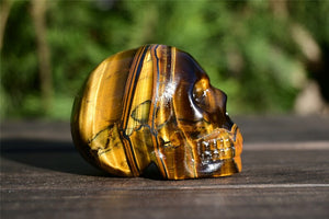2'' Natural Carved Tiger' eye skull，crystal carved skull，crystal skull，Quartz Crystal，crystal skull healing stone 1PC