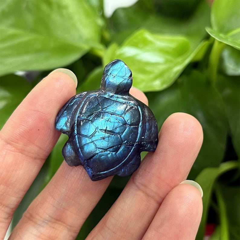Natural Hand Carved Labradorite Turtle,Crystal Quartz Turtle,Home Decoration,Reiki Healing,Crystal Chakra,Mineral Specimen,Crystal Gifts