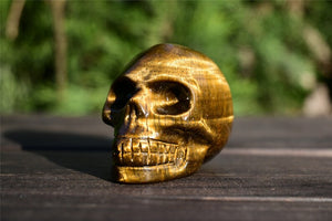 2'' Natural Carved Tiger' eye skull，crystal carved skull，crystal skull，Quartz Crystal，crystal skull healing stone 1PC