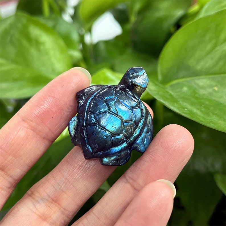 Natural Hand Carved Labradorite Turtle,Crystal Quartz Turtle,Home Decoration,Reiki Healing,Crystal Chakra,Mineral Specimen,Crystal Gifts