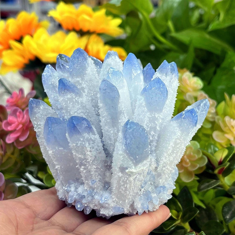 250g+ Blue Point Quartz Cluster,Quartz Crystal Cluster,Home Decoration,Crystal Chakra,Crystal Collection,Mineral Specimens,Reiki Healing 1PC