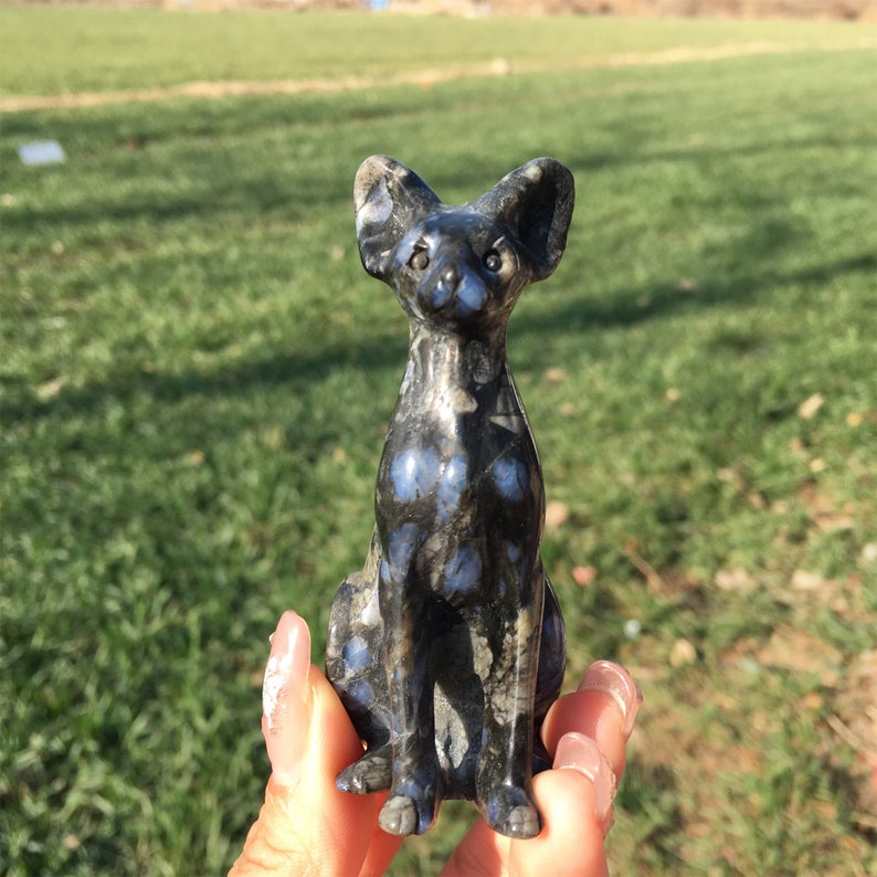 1PC Natural Llanite Cat,Quartz Cat,Crystal Animal,Home Decoration,Rock,Crystal Carving,Crystal Sculpture,Reiki Healing,Crystal Gifts 100g+