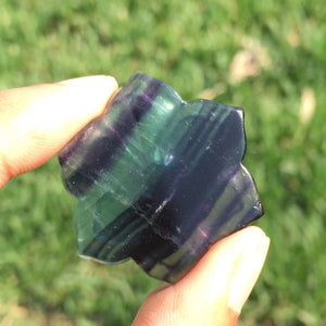 1pc Natural Fluorite Flower,Fluorite Flower Carving,Quartz Crystal Flower,Collection,Handmade Gifts,Crystal Carved,Reiki Healing