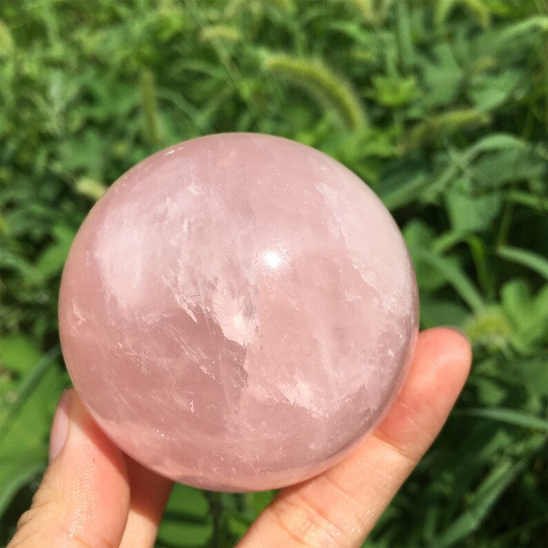 1PC 60mm+ Natural Rose Quartz Crystal Sphere,Crystal Ball,Rock,Home Decoration,Divination Ball,Mineral Specimen,Reiki Healing,Crystal Gifts