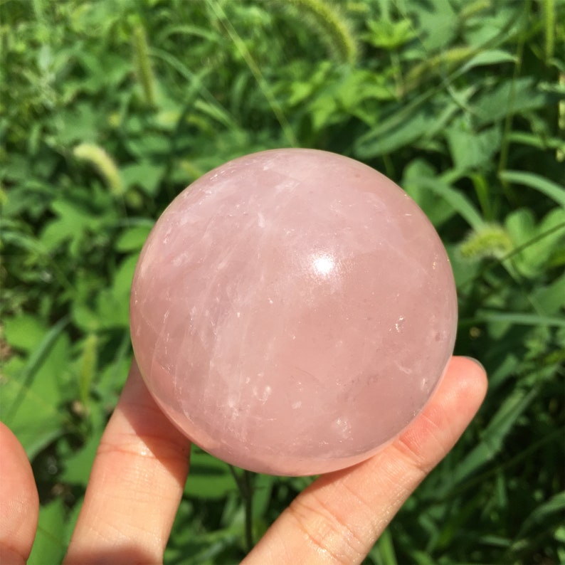 1PC 60mm+ Natural Rose Quartz Crystal Sphere,Crystal Ball,Rock,Home Decoration,Divination Ball,Mineral Specimen,Reiki Healing,Crystal Gifts