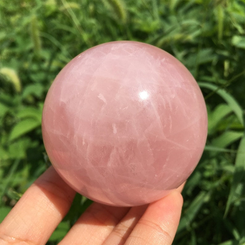 1PC 60mm+ Natural Rose Quartz Crystal Sphere,Crystal Ball,Rock,Home Decoration,Divination Ball,Mineral Specimen,Reiki Healing,Crystal Gifts