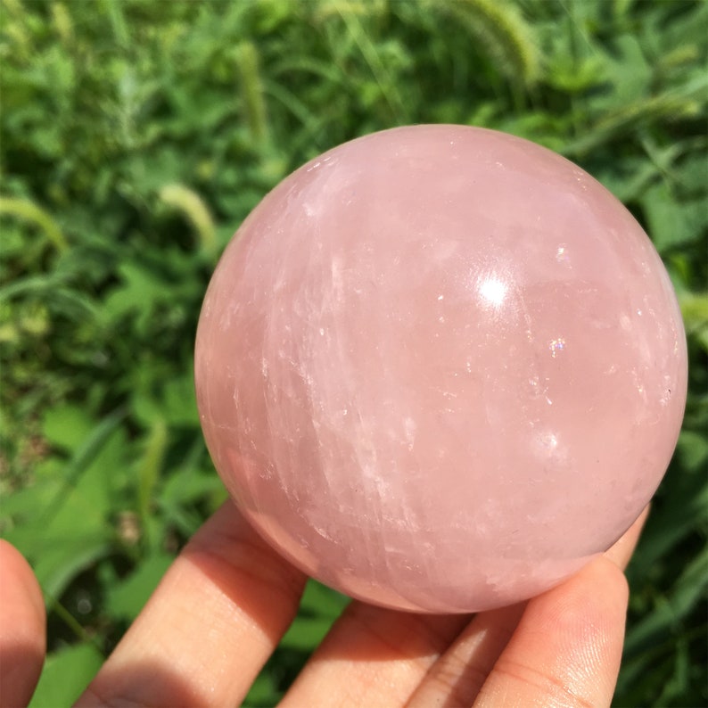 1PC 60mm+ Natural Rose Quartz Crystal Sphere,Crystal Ball,Rock,Home Decoration,Divination Ball,Mineral Specimen,Reiki Healing,Crystal Gifts