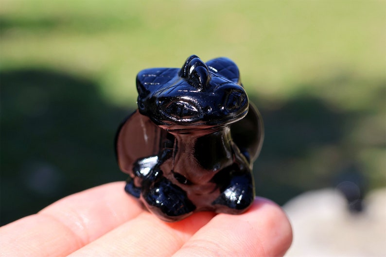 1.2" Natural Obsidian Carved Toothless ,Obsidian Dragon,Crystal Toothless,Reiki Healing，Toothless,Home Decor，Crystal Gifts 1PC