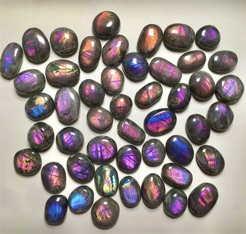 3PCS Wonderful Quality Labradorite Oval Shape Cabochon Loose Gemstone,Crystal Quartz Stone,Beautiful Blue Fire Labradorite For Jewelry.!!