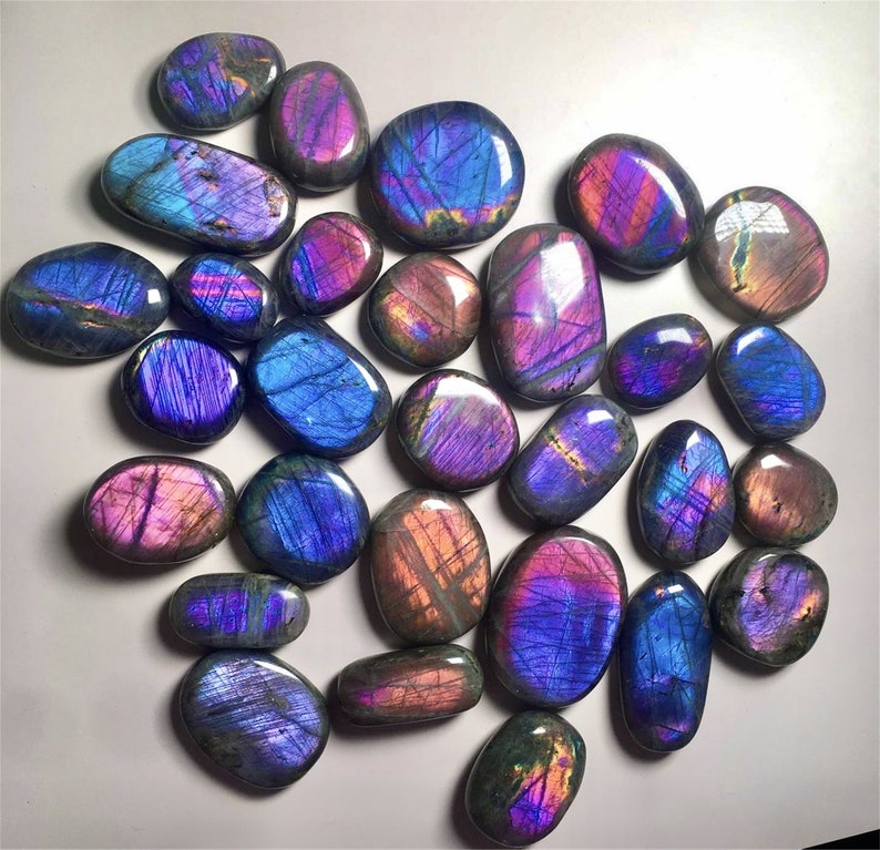 3PCS Wonderful Quality Labradorite Oval Shape Cabochon Loose Gemstone,Crystal Quartz Stone,Beautiful Blue Fire Labradorite For Jewelry.!!