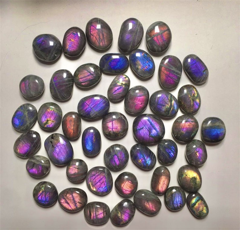 3PCS Wonderful Quality Labradorite Oval Shape Cabochon Loose Gemstone,Crystal Quartz Stone,Beautiful Blue Fire Labradorite For Jewelry.!!