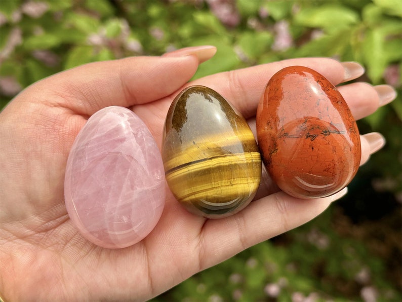 2“ Natural Crystal Quartz Hand Carved Yoni Egg,Tiger Eye Yoni Egg,Crystal Carved,Reiki healing，Home Decoration,Crystal Gifts 1PC