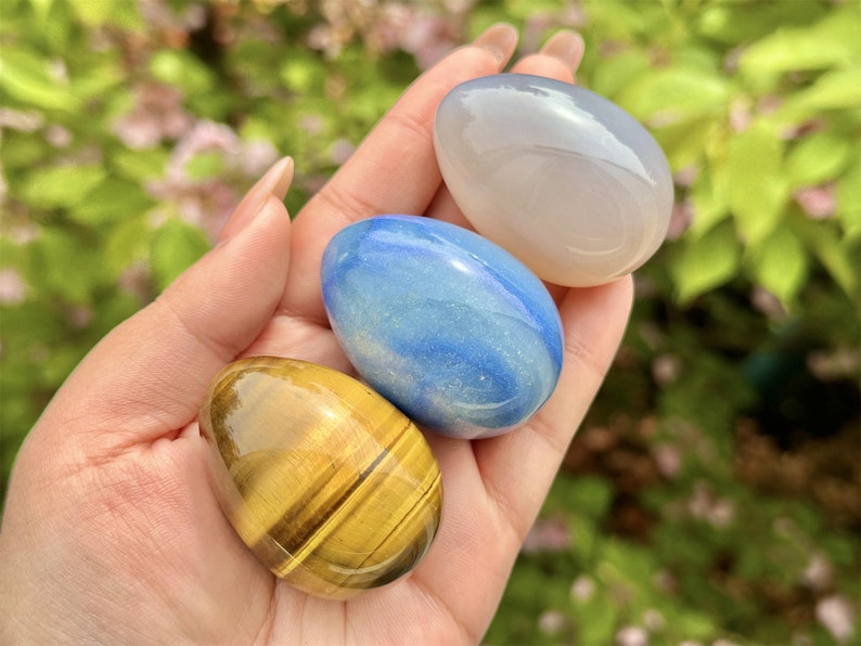 2“ Natural Crystal Quartz Hand Carved Yoni Egg,Tiger Eye Yoni Egg,Crystal Carved,Reiki healing，Home Decoration,Crystal Gifts 1PC