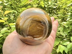 5CM+ Natural Tiger Eye Hand Carved Sphere,Quartz Crystal,Tiger Eye Ball,Home Decor,Crystal Healing Divination ball,Crystal Gift+Free Base1PC