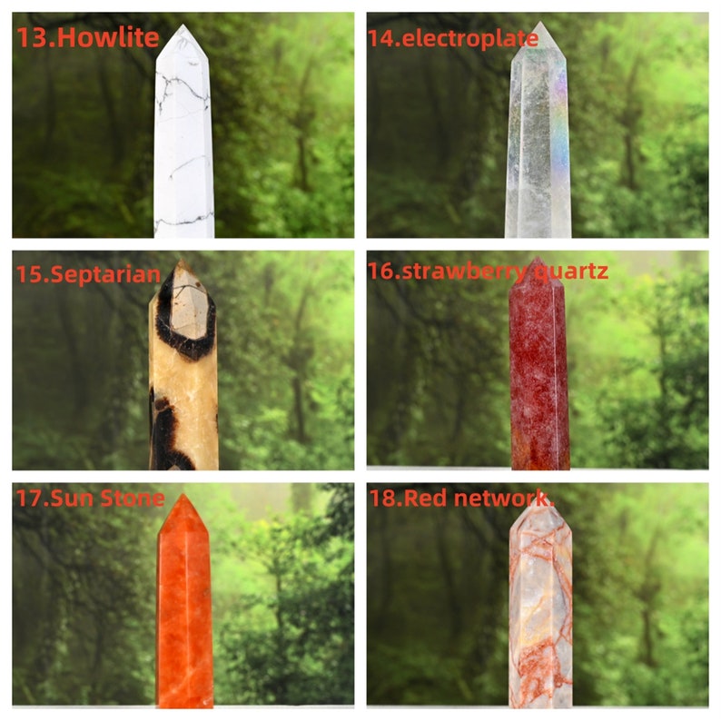 4" Natural Crystal Hand Carved Obelisk,Quartz Crystal Tower,Point Tower,Healing Crystal,Home Decoration,Crystal Gifts,43 Materials Available