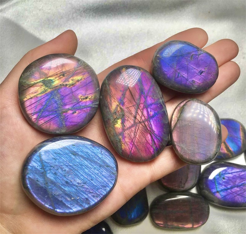 3PCS Wonderful Quality Labradorite Oval Shape Cabochon Loose Gemstone,Crystal Quartz Stone,Beautiful Blue Fire Labradorite For Jewelry.!!