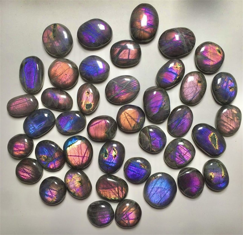 3PCS Wonderful Quality Labradorite Oval Shape Cabochon Loose Gemstone,Crystal Quartz Stone,Beautiful Blue Fire Labradorite For Jewelry.!!