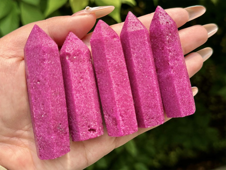 4" Natural Crystal Ruby Hand Carved Obelisk,Quartz Crystal Tower,Point Tower,Healing Crystal,Home Decoration,Crystal Gifts 1PC