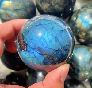 5CM+ Natural Blue Labradorite Hand Carved Sphere,Quartz Crystal Ball,Labradorite Ball,Home Decor,Crystal Healing Divination ball,CrystalGift