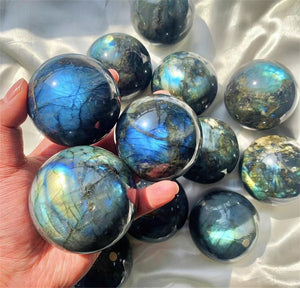 5CM+ Natural Blue Labradorite Hand Carved Sphere,Quartz Crystal Ball,Labradorite Ball,Home Decor,Crystal Healing Divination ball,CrystalGift