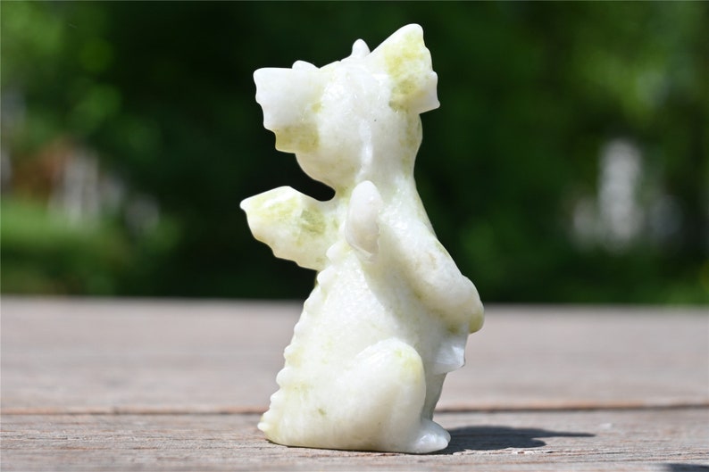 3.2'' Natural Lantian jade Dragon，Crystal dragon，Dragon skull，Crystal gift，Quartz crystal，Crystal decor，Chakra Reiki healing 1PC