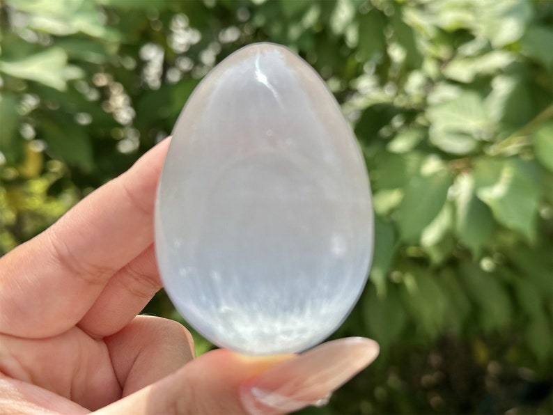 2.6“ Natural Gypsum Hand Carved Egg,Crystal Quartz Egg,Crystal Carved,Reiki healing,Home Decoration,Crystal Gifts 1PC