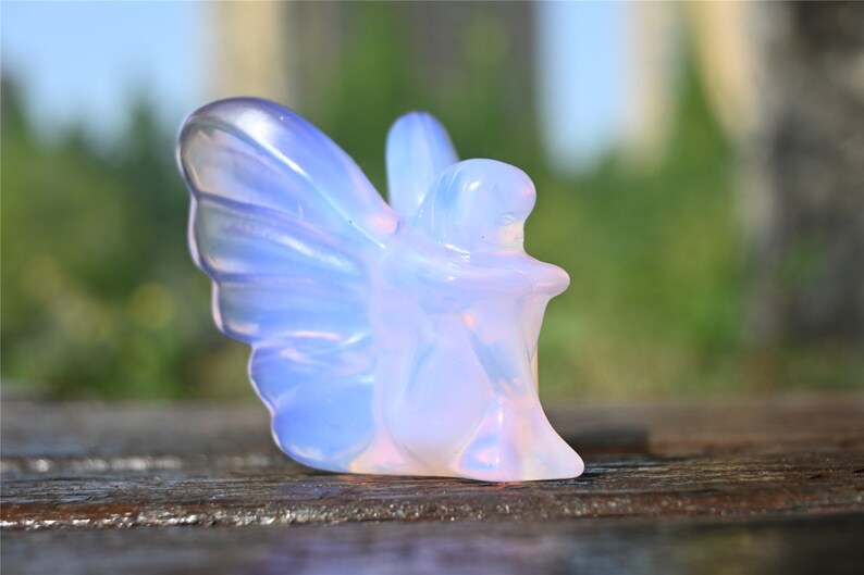 2.2" Pink Opalite Fairy Butterfly,,Pink Opalite Fairy Butterfly,Crystal Carved Fairy Butterfly,Crystal Healing，Crystal Gifts 1PC