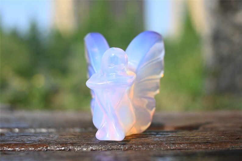 2.2" Pink Opalite Fairy Butterfly,,Pink Opalite Fairy Butterfly,Crystal Carved Fairy Butterfly,Crystal Healing，Crystal Gifts 1PC