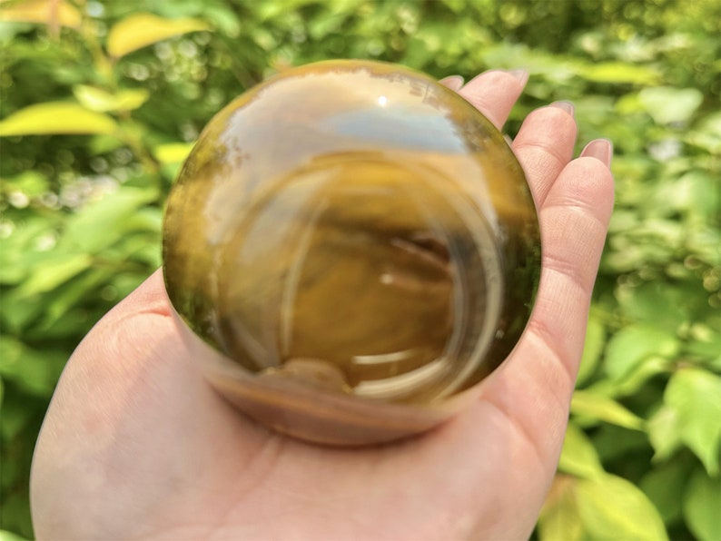 5CM+ Natural Tiger Eye Hand Carved Sphere,Quartz Crystal,Tiger Eye Ball,Home Decor,Crystal Healing Divination ball,Crystal Gift+Free Base1PC