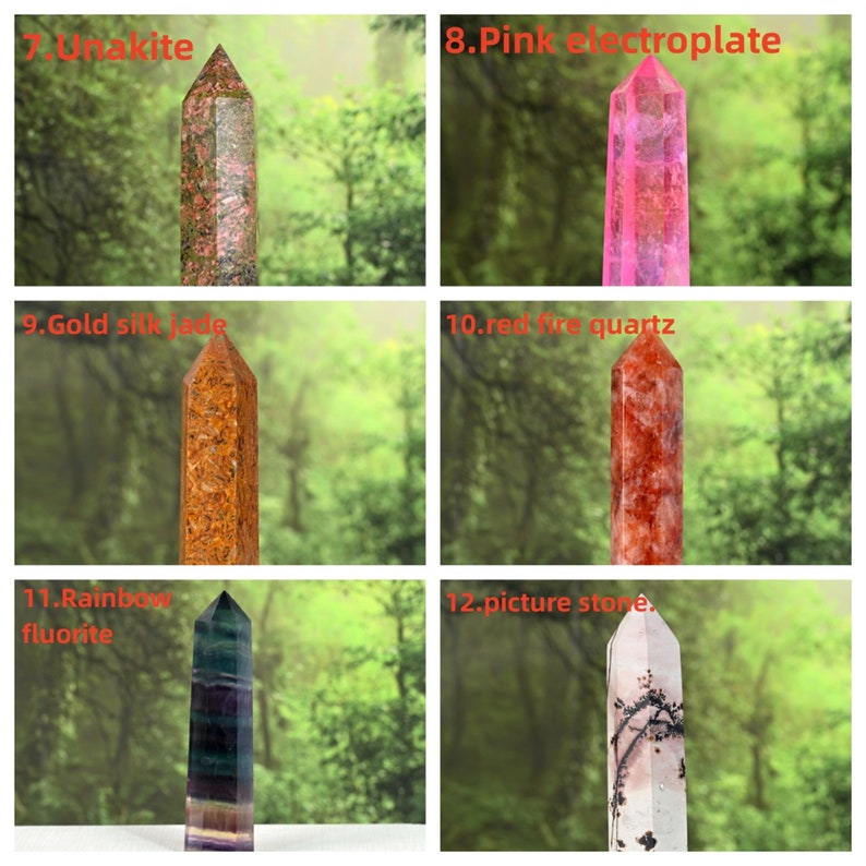4" Natural Crystal Hand Carved Obelisk,Quartz Crystal Tower,Point Tower,Healing Crystal,Home Decoration,Crystal Gifts,43 Materials Available